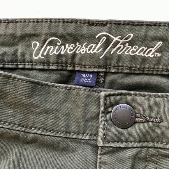 Universal Thread girlfriend jeans, Olive with navy/red stripe size 10 - Picture 6 of 10